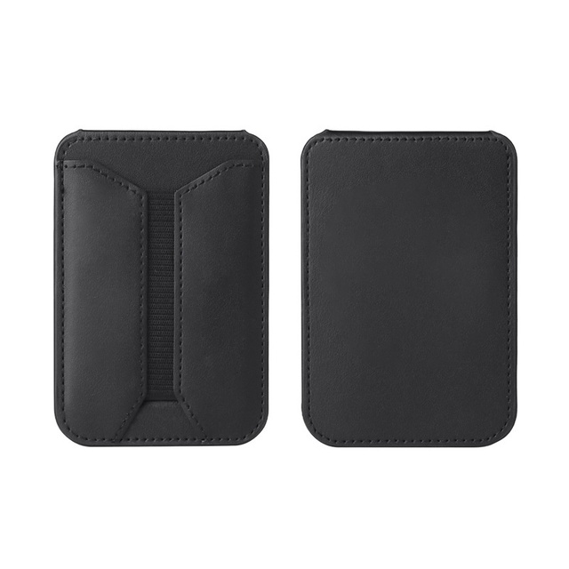 Creative Custom Oem Slim PU Leather Wallet Elastic Belt 21 Strong Magnets Anti-Shake Credit Card Holder Stand Card Bag