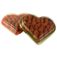 Conteneur alimentaire en plastique PET transparent en forme de cœur jetable avec couvercle transparent pour pain, sandwichs, salades, sushis, emballage personnalisé avec logo