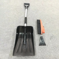 Pelle à neige et grattoir à glace 3 en 1 pour voiture avec manche télescopique en aluminium, lame en PP, 71-88 cm, pour le déneigement hivernal