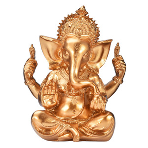Estatuas religiosas budistas del sudeste asiático loto dorado elefante tronco Dios resina arenisca artesanía - Product Image 4