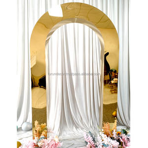 อุปกรณ์ตกแต่งซุ้มแต่งงานทำด้วยมือทำจากสเตนเลสสตีลสีเงิน/ทองกำหนดขนาดเองได้ทนทานสำหรับงานเลี้ยงงานแต่งงาน - Product Image 3