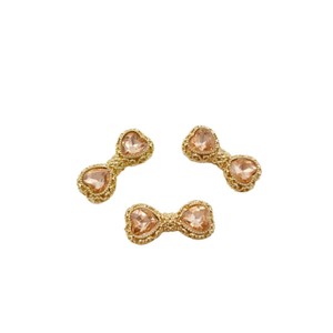 Double-Sided Alloy Heart Rhinestone <b>Bow</b> Pendant For Necklace Making DIY Jewelry Accessory - Product Image 5