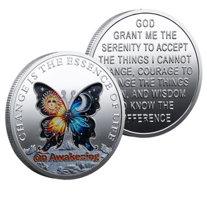 Moneta Commemorativa PANBO YBQX-0113 'Svezzamento della Farfalla' Bicolore in Ferro Pressofuso Placcato, Collezione Filosofia della Vita per Casa - Product Image 4