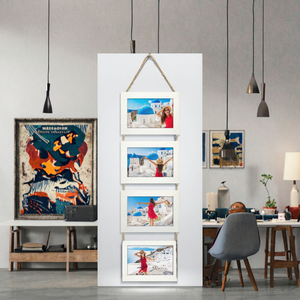 Ensemble de cadres photo muraux en bois NEOWS, décoration en corde, collage multi-photos, forme rectangulaire, orientation horizontale, 10x15cm (blanc 5) - Product Image 4