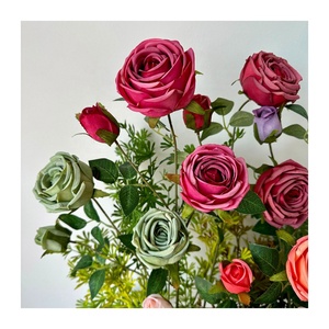 Fleurs artificielles en soie <span class=keywords><strong>rouge</strong></span> de haute qualité pour la décoration de <span class=keywords><strong>table</strong></span> de <span class=keywords><strong>mariage</strong></span> <span class=keywords><strong>et</strong></span> de fêtes, arrangements floraux pour <span class=keywords><strong>mariage</strong></span>, vente en gros - Product Image 3