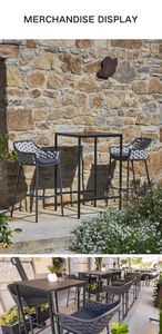 Conjunto de Taburetes de <span class=keywords><strong>Bar</strong></span> de Aluminio y Cuerda para Resort de Lujo, Sillas de <span class=keywords><strong>Bar</strong></span> y Barra para Restaurantes Comerciales al Aire Libre - Product Image 6