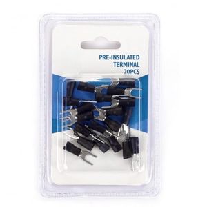 Terminale preisolato, tipo SV1.25-4, colore nero, 20 unità per blister, ideale per connessioni elettriche sicure ed efficienti. - Product Image 1