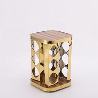 Étagère à épices rotative en bois et acier inoxydable à trois niveaux pour 12/16/20 pots à épices, multifonctionnelle, de type sur pied, pour comptoir