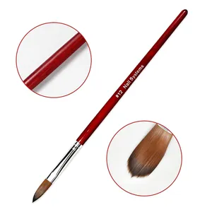 1/6pcs Kolinsky Acrylic Nail Brush #2/4/6/8/10/12 Round <b>Head</b> Kolinsky Crystal Pen Manicure Flower 3D Builder Carving Pen Tools - Product Image 6