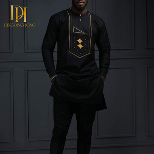 Artículos vendidos a granel, conjunto informal de dos piezas <span class=keywords><strong>para</strong></span> <span class=keywords><strong>hombres</strong></span>, ropa tradicional de Festival con bordado <span class=keywords><strong>africano</strong></span>, ropa elegante - Product Image 2