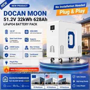 2026 <b>48V</b> 51.2V 32kWh 628Ah 1000ah Plug&Play Fire Extinguisher <b>Battery</b> Pack Solar Energy Storage System Power Wall - Product Image 1