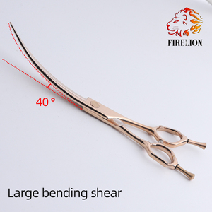 Firelion <span class=keywords><strong>tijeras</strong></span> de dientes mágicos profesionales VG10 oro rosa corte súper curvo <span class=keywords><strong>tijeras</strong></span> de aseo para perros - Product Image 4