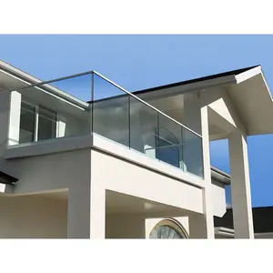 GOBO Factory Custom Aluminum U Channel Glass Fence Balcony Railing Design