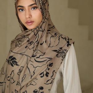 2026 Hot Custom Logo Muslim <b>Print</b> Modal Hijab Scarf Customizable Breathable Soft Elegant Lightweight <b>Islamic</b> - Product Image 2