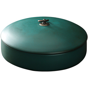 Retro Ceramic Tea Canister <b>Large</b> Round Air Tight <b>Lid</b> Metal Storage <b>Jar</b> For Pu'er Tea Cake Housekeeping Use - Product Image 5