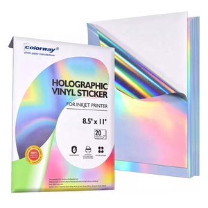 Papier adhésif en vinyle imprimé arc <span class=keywords><strong>iris</strong></span> 10 feuilles, papier holographique imperméable, étiquettes auto-adhésives pour manuel - Product Image 3