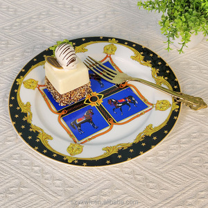 Plato Decorativo Retro Azul Banquete de 10 Pulgadas, Plato de Cerámica de 8 Pulgadas <span class=keywords><strong>para</strong></span> Pastel, Ensalada o Carne - Product Image 4