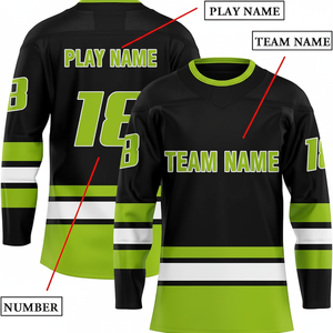 เสื้อเจอร์ซีย์ฮ็อกกี้น้ำแข็งพรีเมี่ยมชุดเครื่องแบบ2025ออกแบบได้ตามที่ต้องการอุปกรณ์เย็บผ้าทอลายทแยงติดป้ายได้ตามต้องการ - Product Image 1