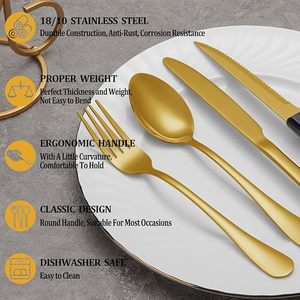 Bán buôn nhà sản xuất bạc 24 /48/72 cái thìa ngã ba dao thép không gỉ Dao Kéo Vàng Flatware <span class=keywords><strong>Set</strong></span> cho đám cưới - Product Image 3