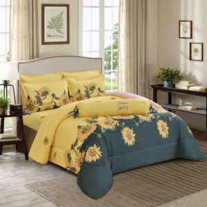 Bán buôn Tùy chỉnh cao cấp sang trọng Vua Kích thước bông chà nhám polyester sợi nhỏ 7 cái <span class=keywords><strong>Comforter</strong></span> Bộ - Product Image 1