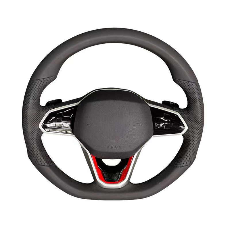 Half Perforated Leather+Red Trim