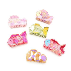 Clip per capelli a forma di artiglio di pesce da 8 cm, colorati, per donne e ragazze, grazioso accessorio per capelli a forma di pesce - Product Image 1
