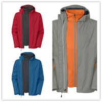 Chaqueta de esquí 3 en 1 para hombre con capucha, forro extraíble, impermeable y transpirable, abrigo grueso para invierno