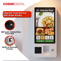 Kiosque de commande en libre-service avec écran tactile Full HD de 21,5 pouces, terminal de paiement tout-en-un pour restaurant, fast-food