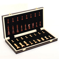 Jeu d'échecs magnétique d'intérieur portable antique fait à la main en bois de haute qualité Puzzle écologique Taille du tournoi Jouet éducatif