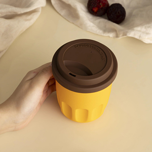 Custom 350ml Reusable Coffee to Go Cup Engravable Ceramic Mug with Silicone Lid - Product Image 4