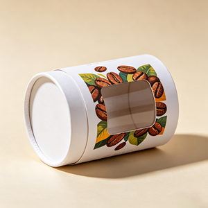 Biodegradable Food Grade Paper Tube Tea Coffee beans Powder Packaging Cardboard Tube with clear <b>window</b> - Product Image 5
