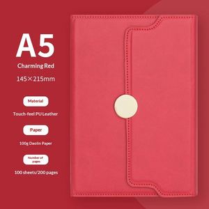 สมุดบันทึกปกหนังแท้ทำมือ พิมพ์โลโก้ได้ ขนาด A5 แบบแข็ง พร้อมห่วงเกลียวและตัวล็อค สำหรับจดบันทึกการประชุม - Product Image 5