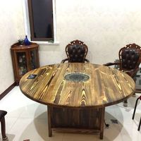 Mesa de Madera Sólida para Restaurante, Estilo Chino, con Vaporera Eléctrica, Directo de Fábrica, Mesa Cuadrada para Hotel, Tamaños Personalizados Disponibles