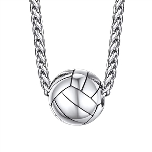 <span class=keywords><strong>Collier</strong></span> pendentif en acier inoxydable pour homme, nouveau bijou en forme de balle pour les fans de football, basketball, baseball, rugby, cadeau pour homme et femme - Product Image 4
