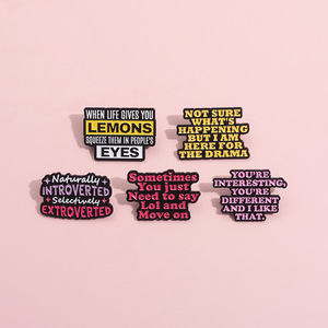 Citations inspirantes positives thème drôle lettre texte émail broche métal Badge broche pour sac à dos vêtements accessoires cadeaux - Product Image 3