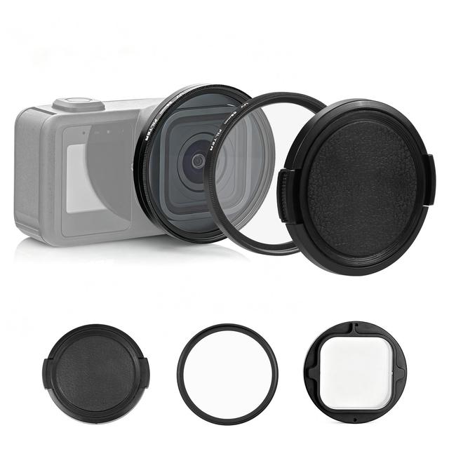 PULUZ 58mm UV Filter Adapter Ring for GoPro MISSION 1/1 Pro Lens Filter Mount with UV Lens & Cap