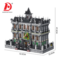Grand Ensemble de Blocs de Construction Asile d'Horreur Gothique 7749 Pièces MOC Kit Modèle Maison Hantée Vue sur Rue Briques à Assembler Difficiles pour Adultes Jouet