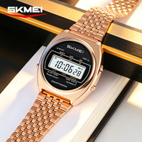 Montre-bracelet numérique de luxe pour homme SKMEI 2653, affichage LED, chronographe, bracelet en acier inoxydable, alliage, Reloj