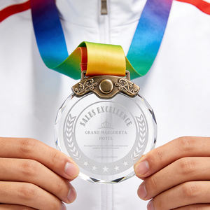 Medallas de Cristal con Logotipo Personalizado <span class=keywords><strong>DILU</strong></span>, Estilo Deportivo, Medallas de Cristal con Forma de Estrella, Medallas de Diamantes Facetados, Placas, Trofeos, Recuerdos, Regalos - Product Image 4