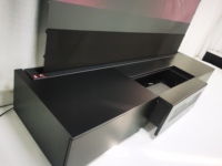 HEYU Meilleures ventes Écran de projection électrique au sol 120 pouces 16:9 CBSP à courte focale, intégré dans un meuble TV laser intelligent et moderne