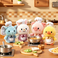 Peluche personnalisée OEM Éléphant Bleu Chef, jouet en peluche doux et moelleux, certifié EN71 CE, peluches Kawaii pour cadeau d'enfant