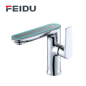 Feidu hiện đại thông minh hiển thị kỹ thuật số đồng gốm van lõi đơn lỗ phòng tắm lưu vực Vòi Nước Cảm ứng nóng/lạnh tính năng nước - Product Image 1