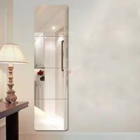 Modern 3D Self-Adhesive Full-Length Decorative Mirror Wall Stickers for Bedroom Home-Waterproof for Living Room Background Wall