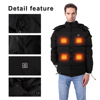 Vestes chauffantes USB Dr.Warm pour hommes, zones de chaleur personnalisées, contrôle de la température, imperméables, hiver, capuche intelligente, veste chauffante électrique