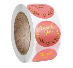 Custom Made Gold Foil <b>Vinyl</b> Thank You Sticker Roll for Small Business - Product Image 1