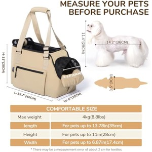 Transportín de Lujo para Mascotas DAFEEL, Color Caqui, Oxford, Suave, Impermeable, con Diseño Lateral Confortable para Viajes de Mascotas Pequeñas, Capacidad de 15 kg - Product Image 3