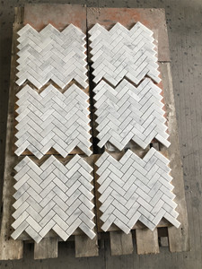 Union siècle mosaïque pierre marbre de carrare mixte laiton <span class=keywords><strong>chevron</strong></span> chevrons mosaïque or blanc cuisine dosseret mur mosaïque <span class=keywords><strong>carrelage</strong></span> - Product Image 4