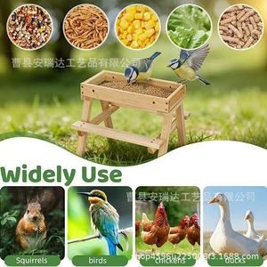 ที่ให้อาหารนกแบบแขวนทำจากไม้เนื้อแข็ง สำหรับกระรอกและนก ใช้กลางแจ้ง - Product Image 5