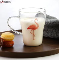 Gobelet à boisson en verre borosilicate de haute qualité, tasse à café avec poignée, soufflé à la main, compatible micro-ondes et lave-vaisselle