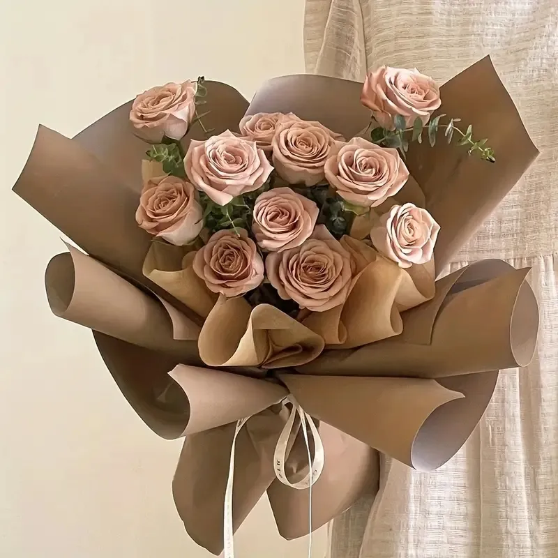 Plain papiro puro colore fiore imballaggio impermeabile bouquet bag fiori di carta fiori negozio di materiali da imballaggio